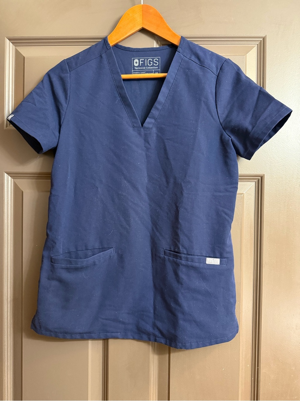 Figs Navy Technical Collection V-Neck Scrub Top